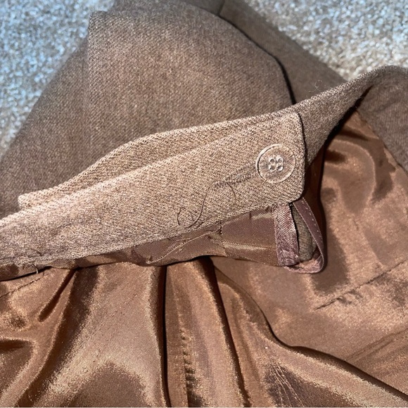 Pendleton brown Virgin Wool Skirt Straight Pencil Pockets Preppy Academia Tweed - Picture 4 of 10